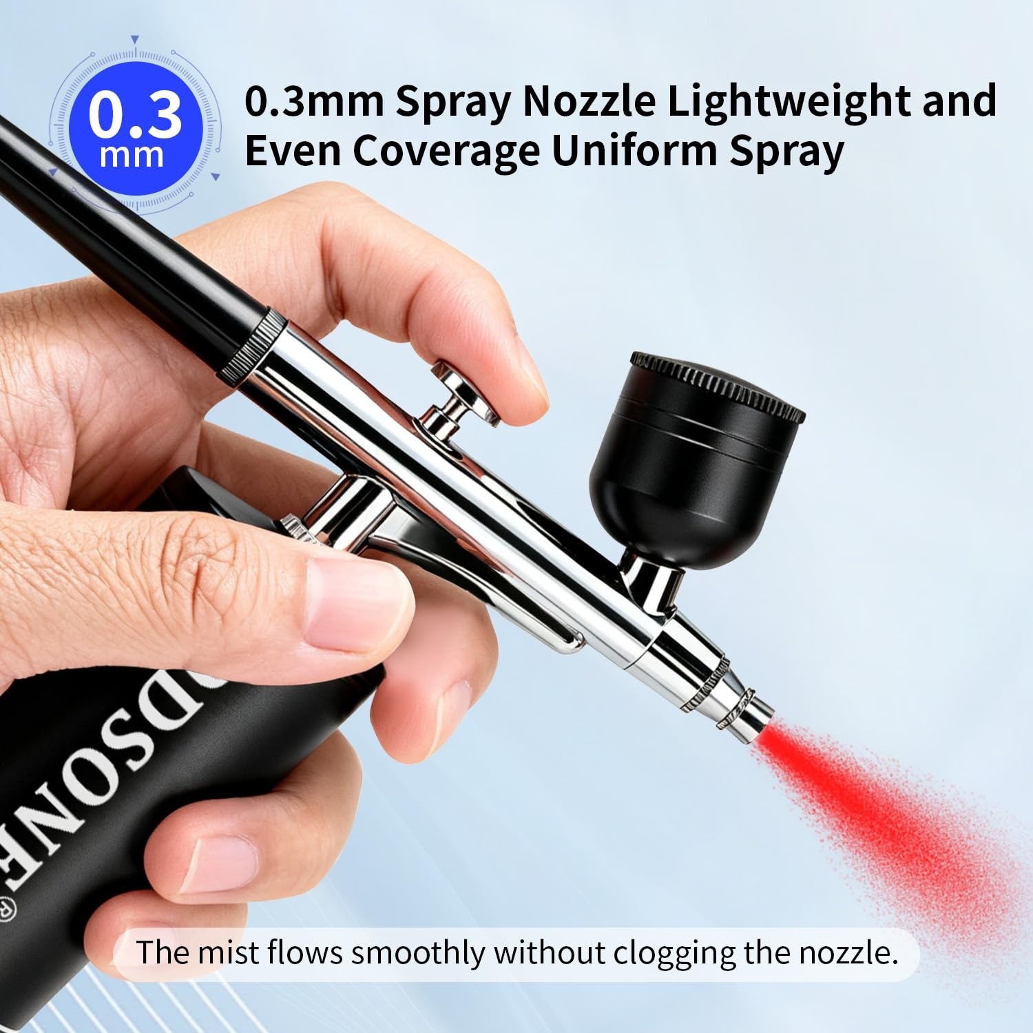 JODSONE Airbrush Kit Rechargeable with Spray Compressor 3 Air Pressure Adjustment Cordless Air Brush for Nail Art Makeup Cake Decorating and Model Painting Black(Airbrush-kit-black) - view 2