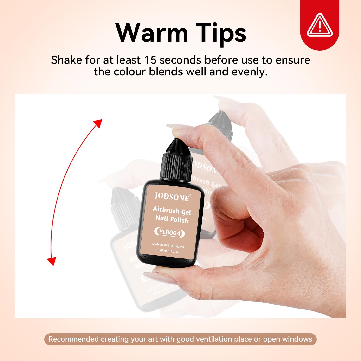 JODSONE 18ml Nude Airbrush Gel Nail Polish Fine Mist Nail No Dilution for Airbrush Nails Art Painting French Ombre Nail Art Designs(YLB004-Nude) - view 7