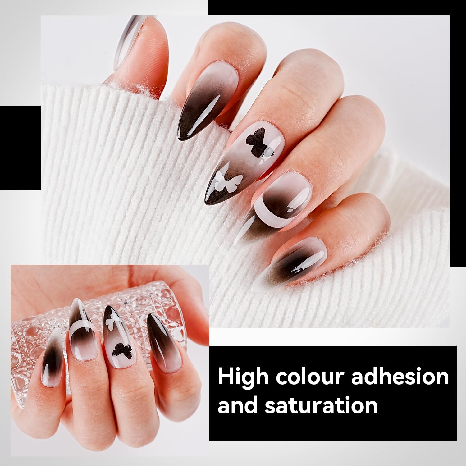JODSONE 18ml Nude Airbrush Gel Nail Polish Fine Mist Nail No Dilution for Airbrush Nails Art Painting French Ombre Nail Art Designs(YLB001-Black) - view 3