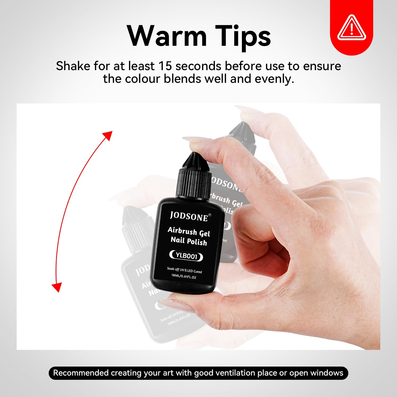 JODSONE 18ml Nude Airbrush Gel Nail Polish Fine Mist Nail No Dilution for Airbrush Nails Art Painting French Ombre Nail Art Designs(YLB001-Black) - view 6