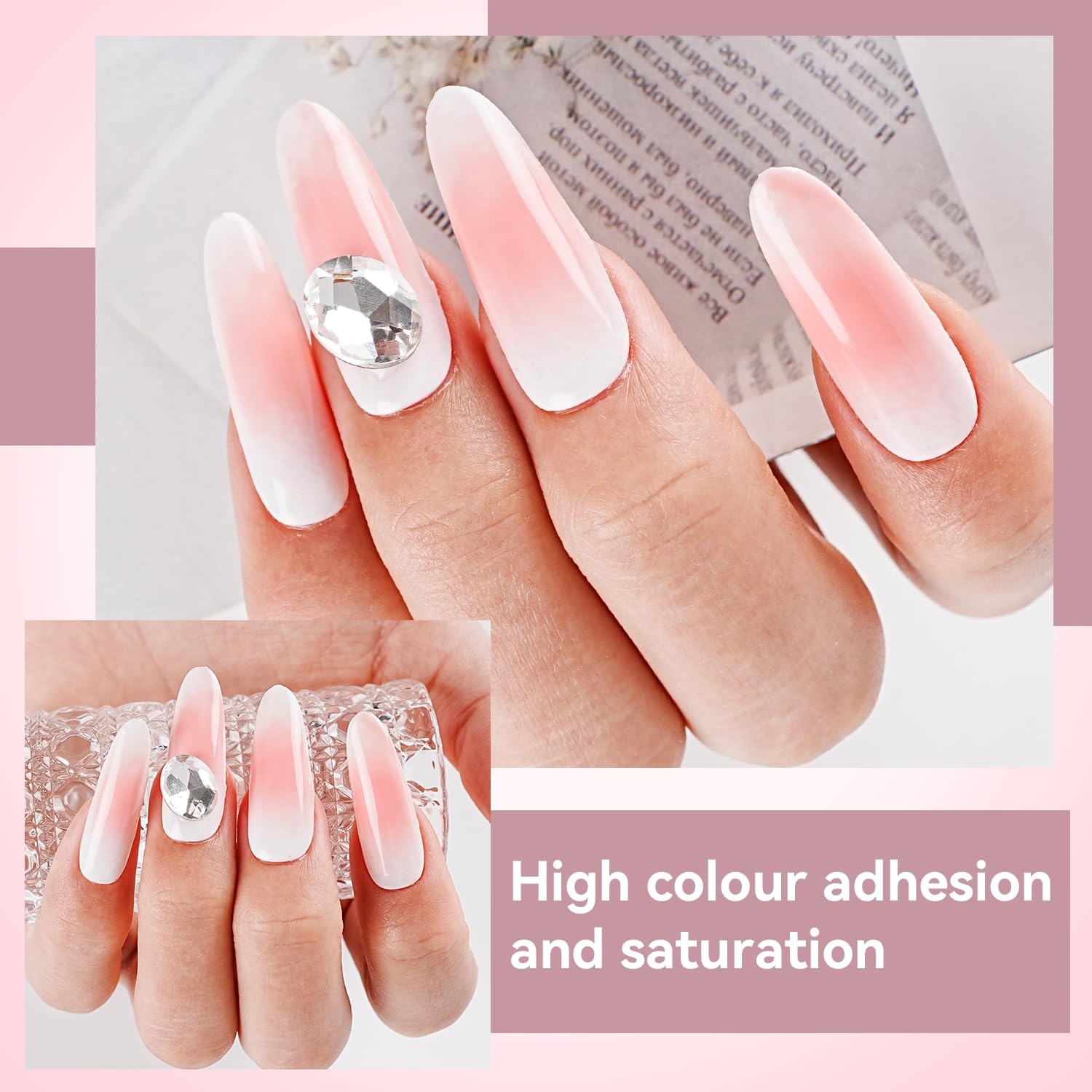 JODSONE 18ml Nude Airbrush Gel Nail Polish Fine Mist Nail No Dilution for Airbrush Nails Art Painting French Ombre Nail Art Designs(YLB005-Pink) - view 6
