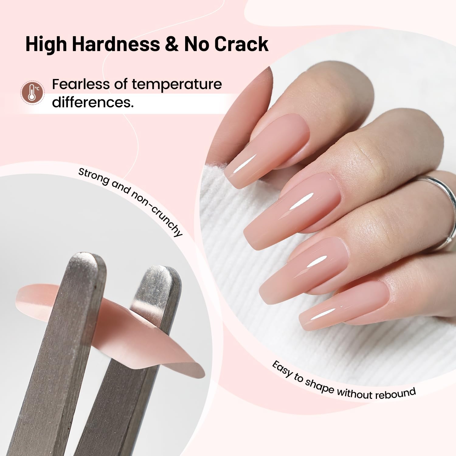 JODSONE High Hardness Poly Nail Gel Dark Nude Extension Nail for Nails Manicures Home Salon(60G-Poly Nail Gel-403) - view 2