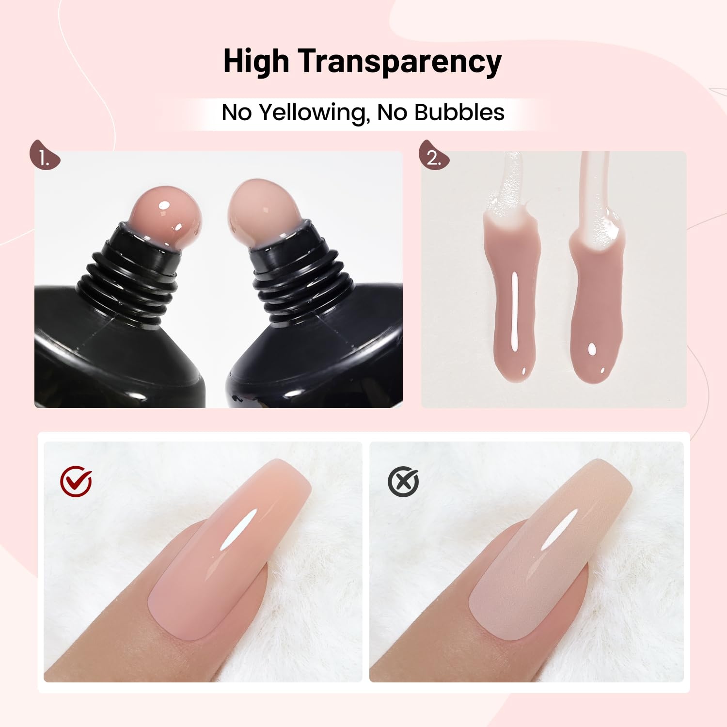 JODSONE High Hardness Poly Nail Gel Dark Nude Extension Nail for Nails Manicures Home Salon(60G-Poly Nail Gel-403) - view 3