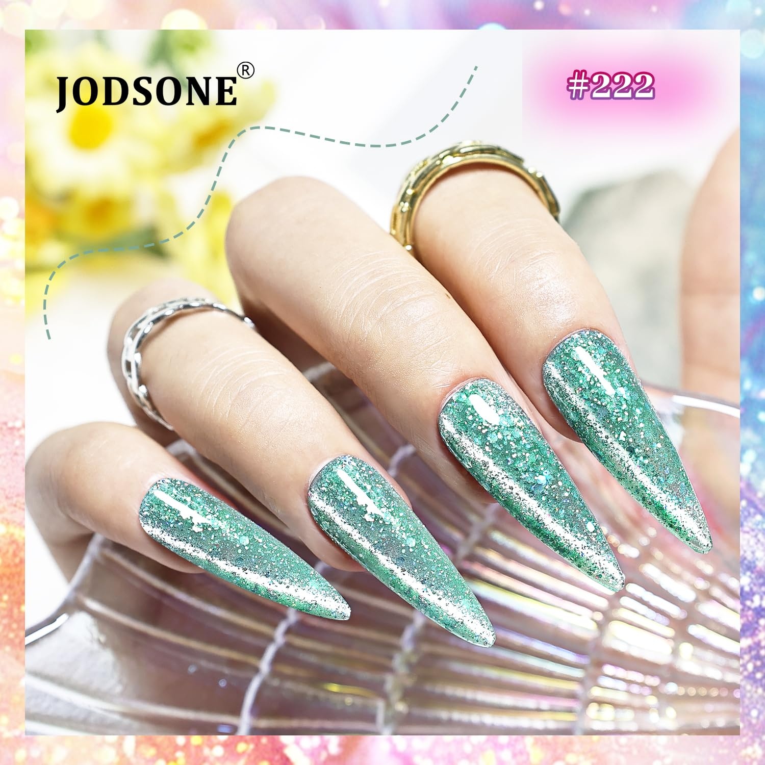 JODSONE 10 Colors Gel Nail Polish Set with Base Coat and Top Coat Magnetic Stick Aurora Crystals Cat Eye Perfect Holiday Gifts for Manicure and Lovers(10Color-CE-7) - view 3