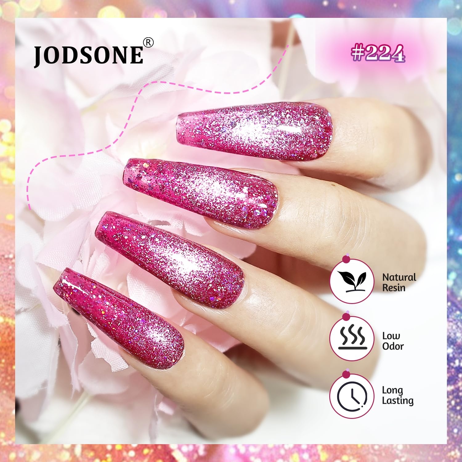 JODSONE 10 Colors Gel Nail Polish Set with Base Coat and Top Coat Magnetic Stick Aurora Crystals Cat Eye Perfect Holiday Gifts for Manicure and Lovers(10Color-CE-7) - view 4