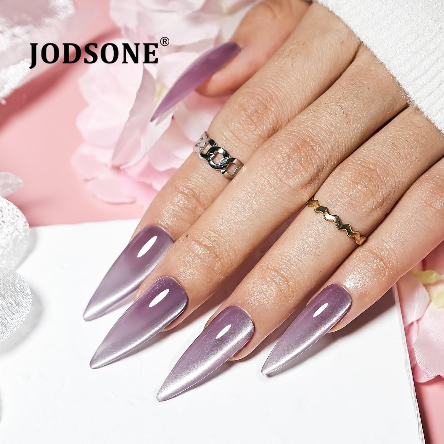 JODSONE 10 Colors Gel Nail Polish Set with Base Coat and Top Coat Magnetic Stick Aurora Crystals Cat Eye Perfect Holiday Gifts for Manicure and Lovers(10Color-CE-15) - view 4