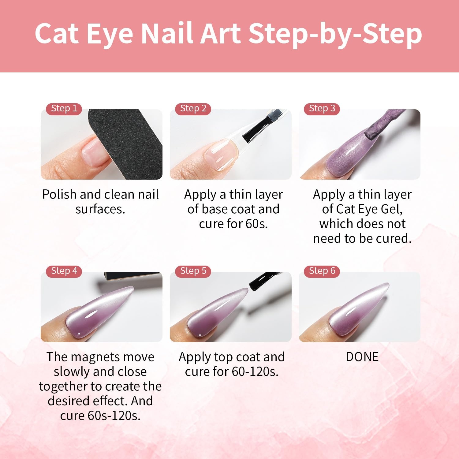 JODSONE 10 Colors Gel Nail Polish Set with Base Coat and Top Coat Magnetic Stick Aurora Crystals Cat Eye Perfect Holiday Gifts for Manicure and Lovers(10Color-CE-15) - view 7