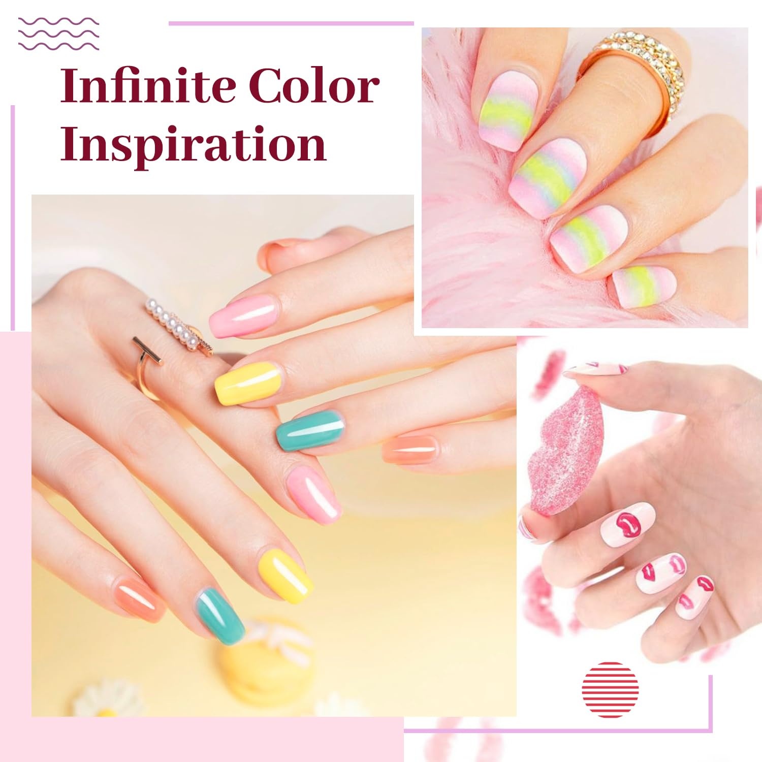 JODSONE 32 Colors Gel Nail Polish Kit with Base Coat Matte Glitter Top Coat Soak Off Manicure Tools Manicure Salon DIY at Home(B26) - view 5