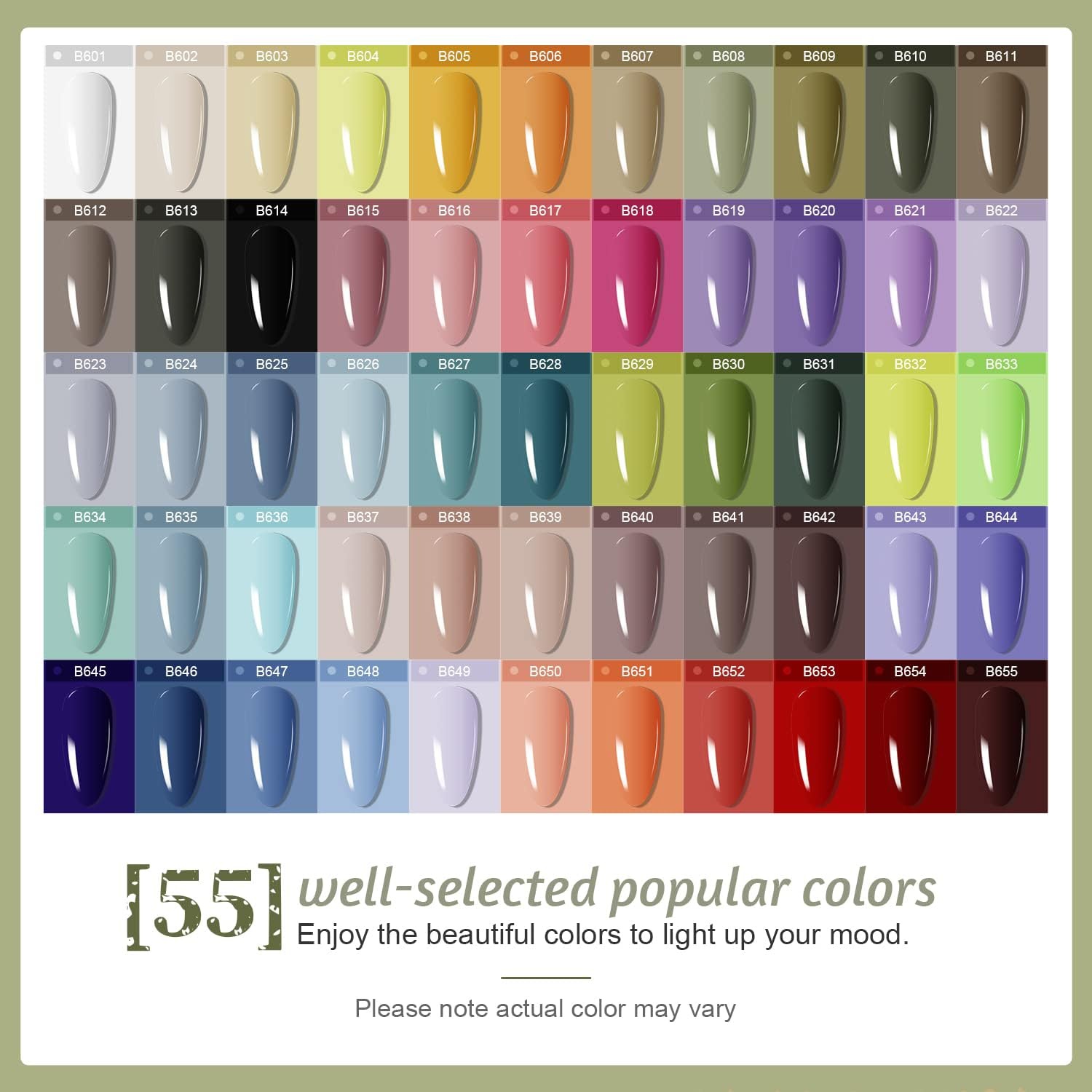 JODSONE 32 Colors Gel Nail Polish Kit with Base Coat Matte Glitter Top Coat Soak Off Manicure Tools Manicure Salon DIY at Home(B16)