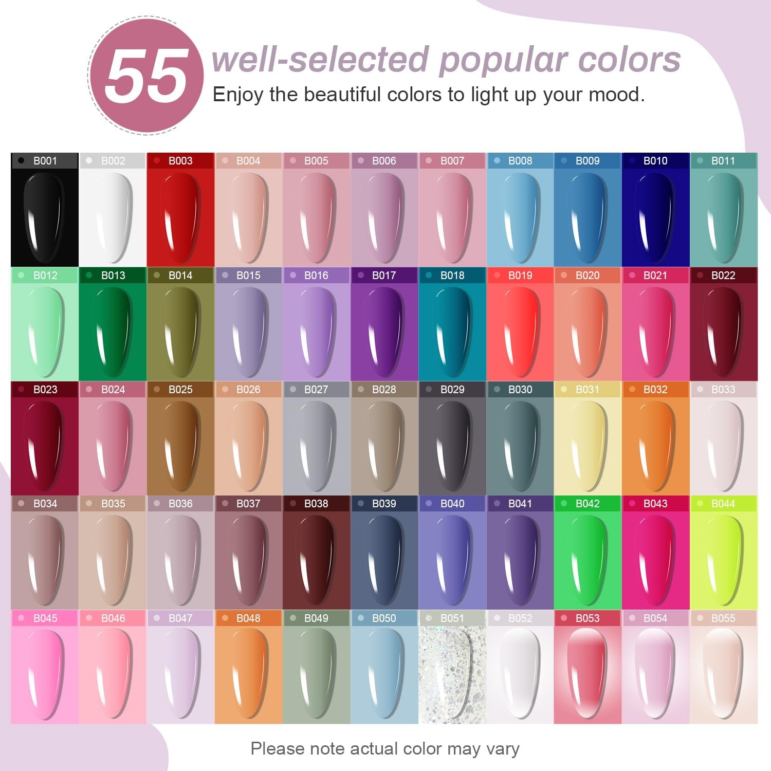 JODSONE 32 Colors Gel Nail Polish Kit with Base Coat Matte Glitter Top Coat Soak Off Manicure Tools Manicure Salon DIY at Home(B17) - view 2
