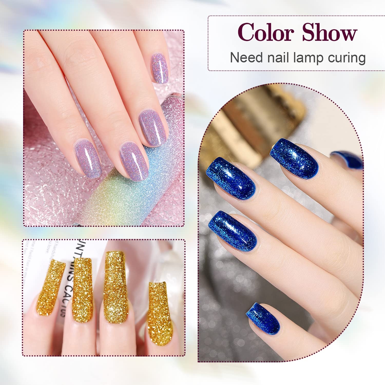 JODSONE 32 Colors Gel Nail Polish Kit with Base Coat Matte Glitter Top Coat Soak Off Manicure Tools Manicure Salon DIY at Home(B20) - view 3