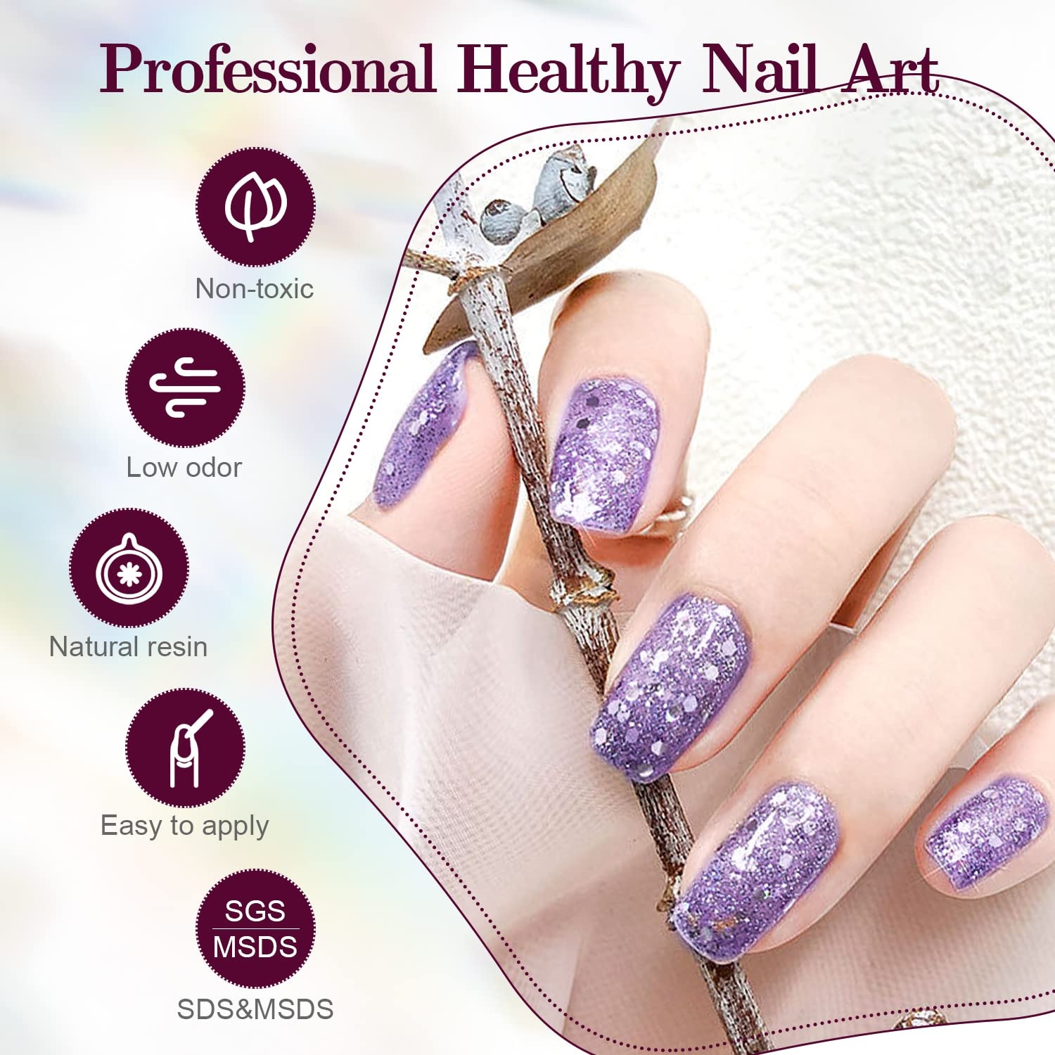 JODSONE 32 Colors Gel Nail Polish Kit with Base Coat Matte Glitter Top Coat Soak Off Manicure Tools Manicure Salon DIY at Home(B20) - view 5