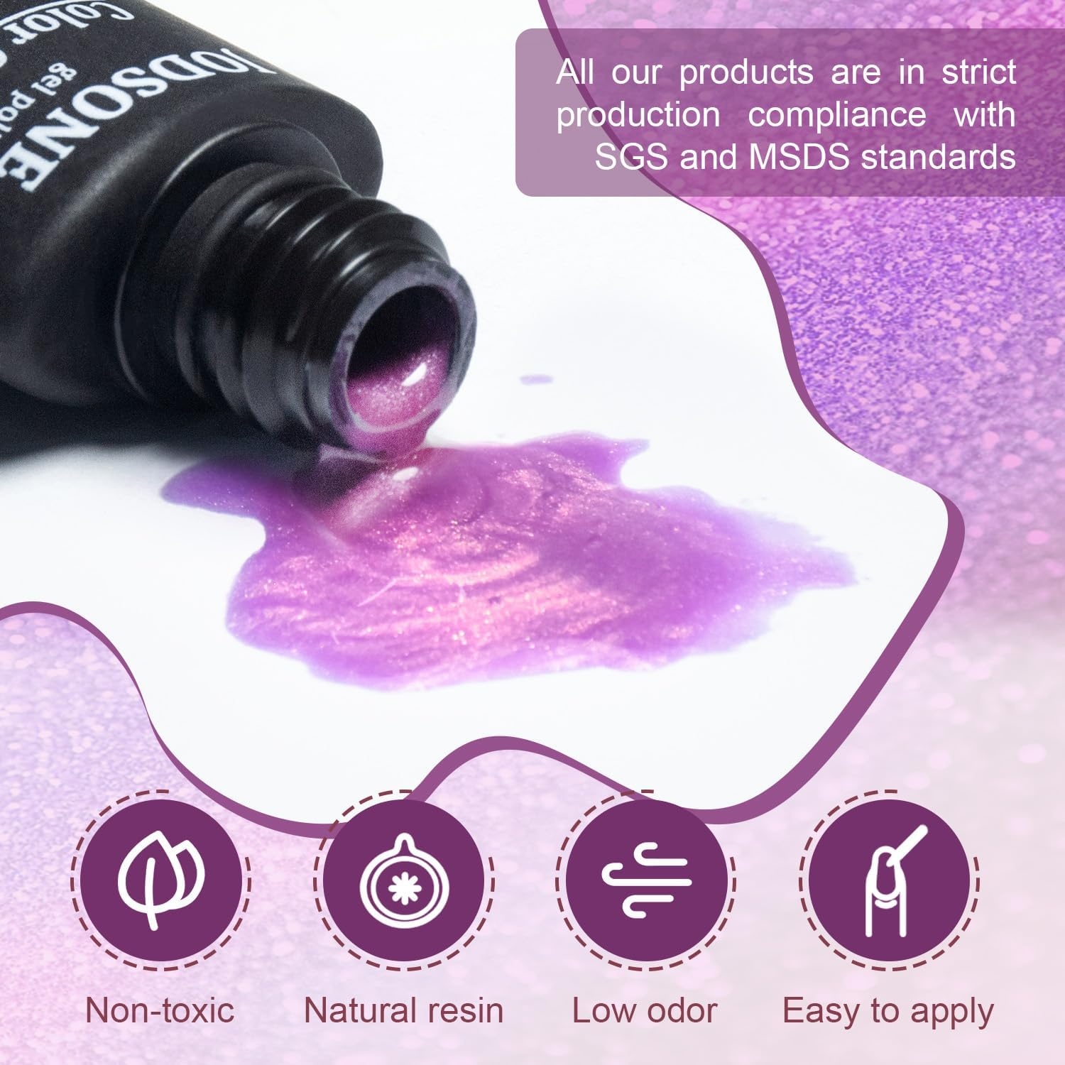 JODSONE 32 Colors Gel Nail Polish Kit with Base Coat Matte Glitter Top Coat Soak Off Manicure Tools Manicure Salon DIY at Home(B22) - view 6