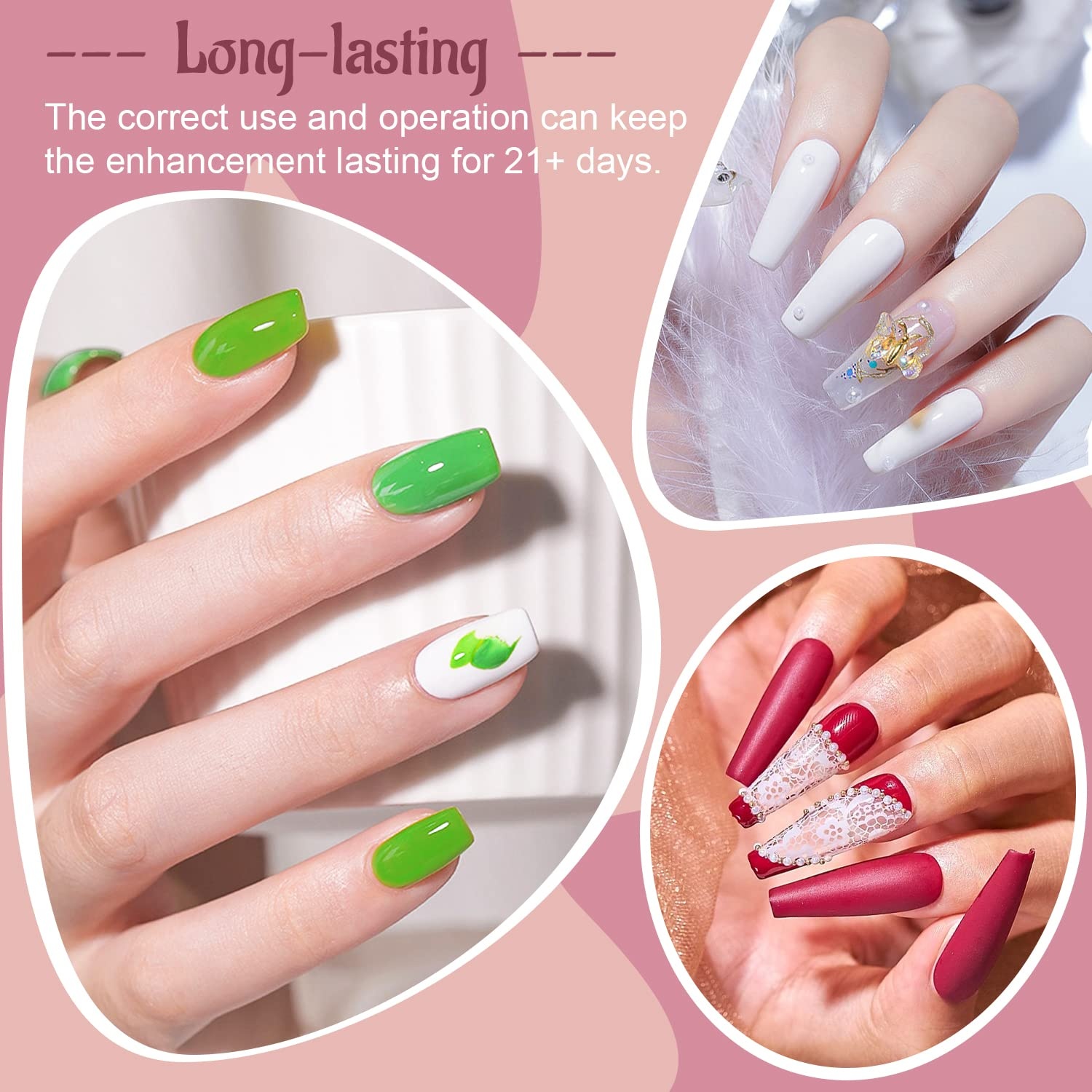 JODSONE 32 Colors Gel Nail Polish Kit with Base Coat Matte Glitter Top Coat Soak Off Manicure Tools Manicure Salon DIY at Home(B10) - view 3