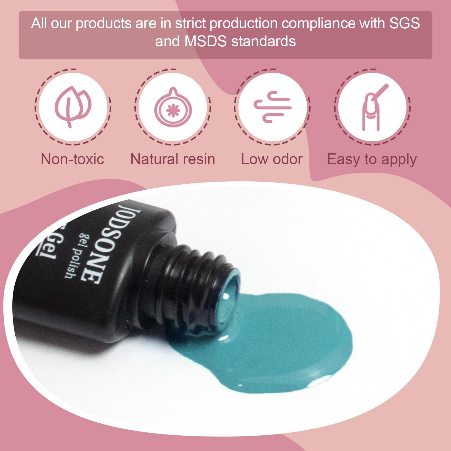 JODSONE 32 Colors Gel Nail Polish Kit with Base Coat Matte Glitter Top Coat Soak Off Manicure Tools Manicure Salon DIY at Home(B10) - view 5