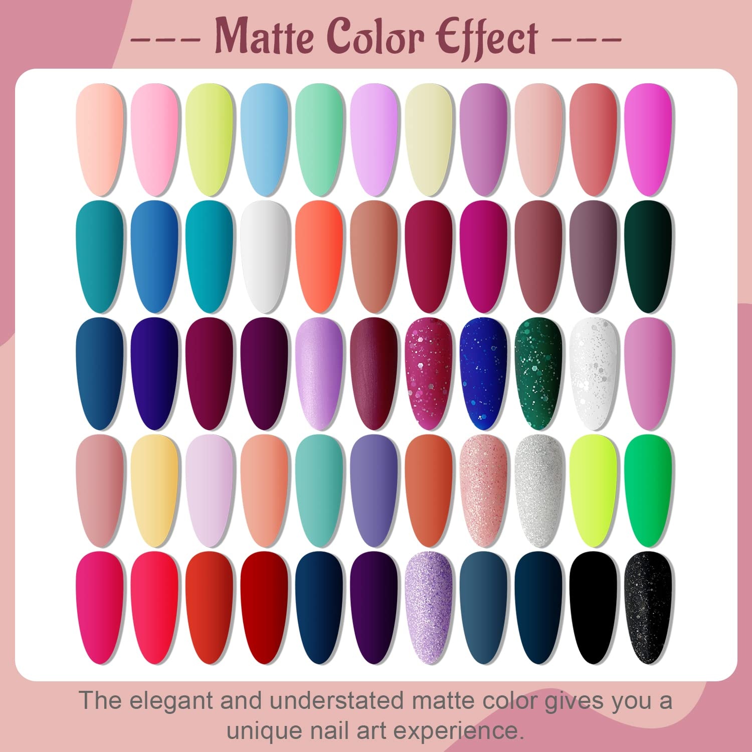 JODSONE 32 Colors Gel Nail Polish Kit with Base Coat Matte Glitter Top Coat Soak Off Manicure Tools Manicure Salon DIY at Home(B10) - view 7